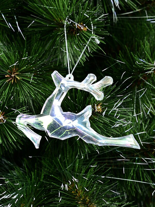 Radiant Iridescent Leaping Reindeer Whimsical Essential Ornament | 14cm — image 2