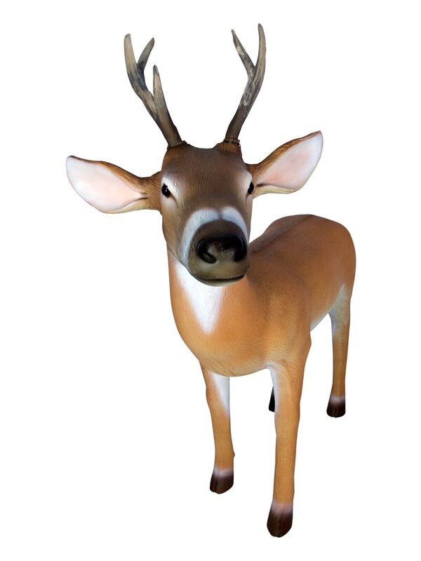 Real Look Standing Life Size Christmas Reindeer Resin Decor Ornament - 1.1m — image 3