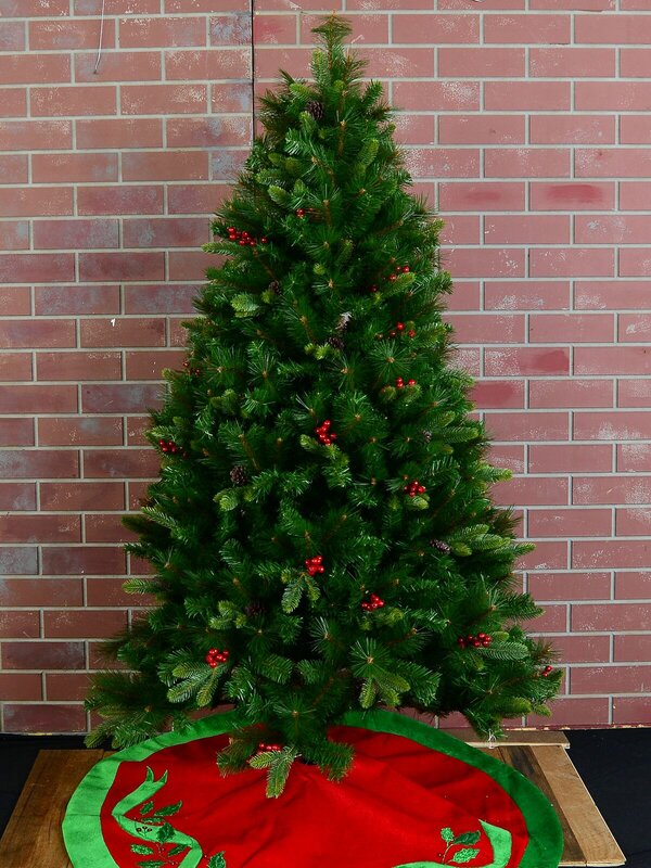 Red Berry Pine Traditional Christmas Tree with Pine Cones & 849 Tips - 1.8m — image 2
