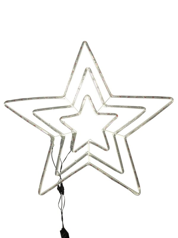Red & Cool White Triple Christmas Star LED Rope Light Silhouette - 80cm — image 5