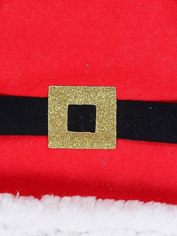 Red Curl Top Felt Traditional Christmas Santa Hat - One Size Fits Most