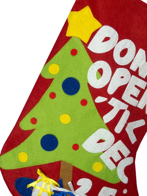 Red Felt Stocking 'Don't Open Til Dec 25th' - 70cm — image 4