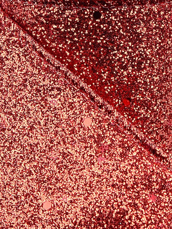 Red Glitter & Flecks Wide Cut Christmas Craft Ribbon With Glitter Edging - 3m