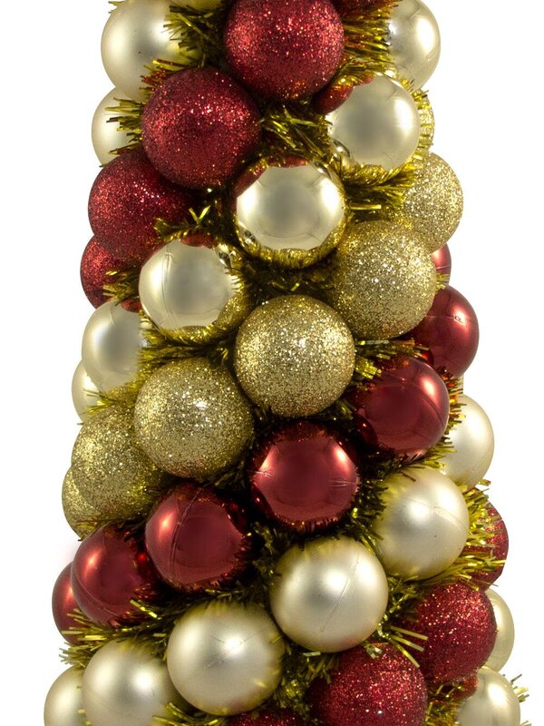 Red & Gold Bauble Table Top Tree - 33cm