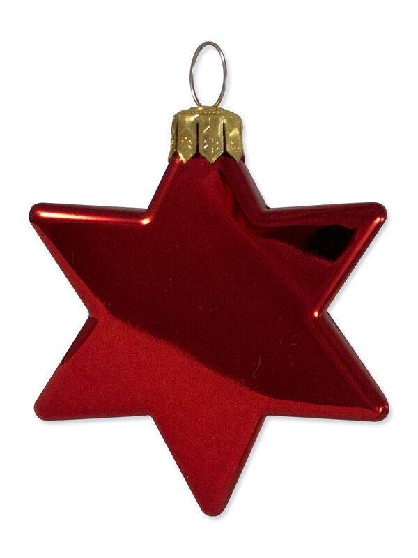 Red Gold & Green Metallic & Matte Star Decorations - 20 x 65mm