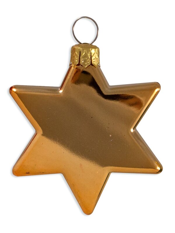 Red, Gold & Green Star Decorations - 8 x 65mm  — image 2