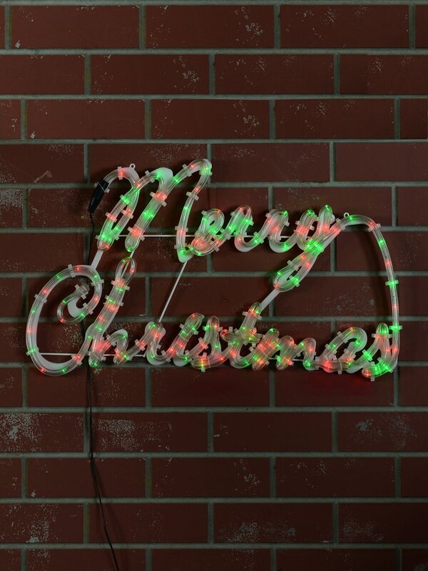 Red & Green Cursive Merry Christmas LED Rope Light Silhouette - 72cm — image 4