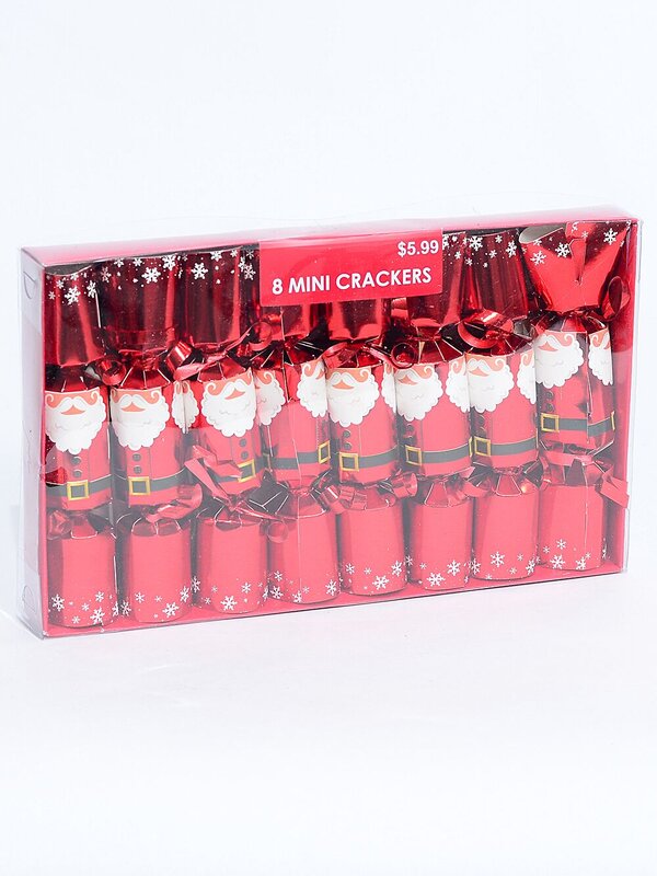 Red Santa With White Beard & Belt Mini Christmas Cracker Bon Bons - 8 x 14cm