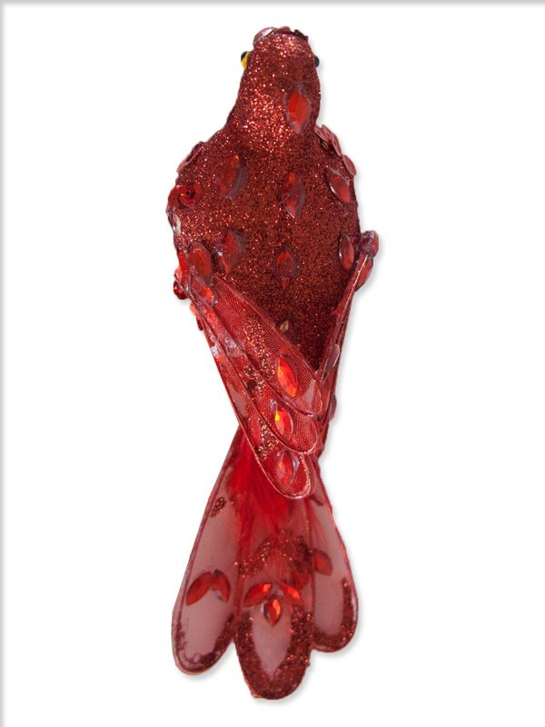 Red Sequin Glitter Birds - 2 x 14cm