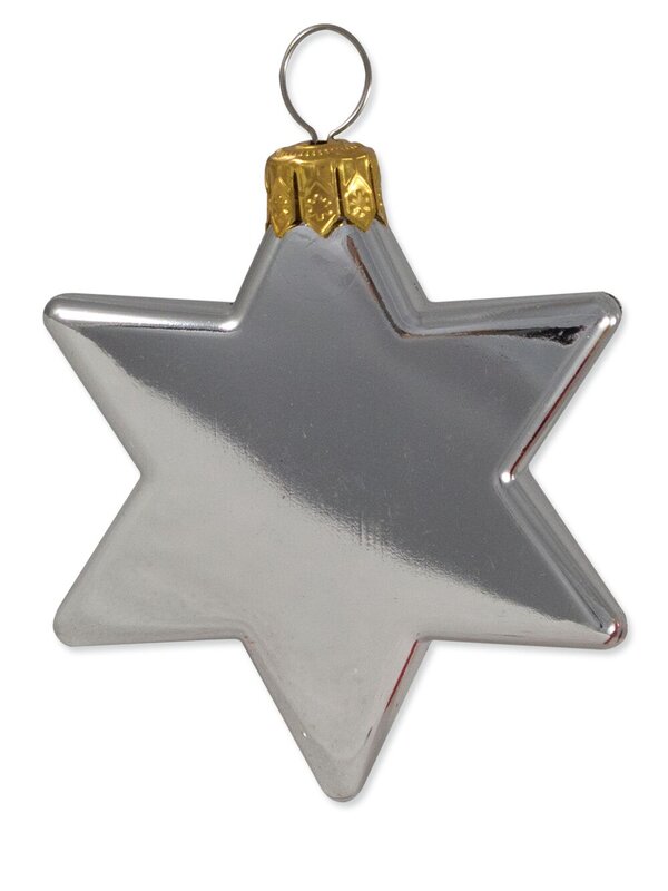 Red & Silver Star Decorations - 8 x 65mm