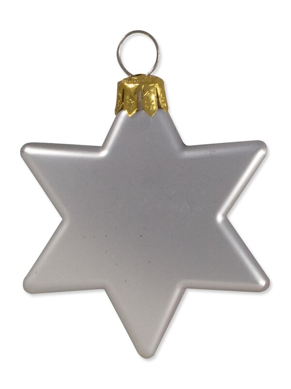 Red & Silver Star Decorations - 8 x 65mm