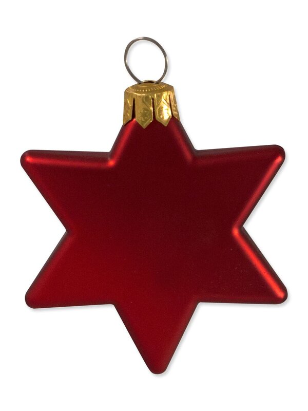 Red & Silver Star Decorations - 8 x 65mm