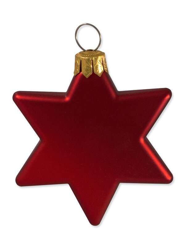 Red & Silver Star Decorations - 8 x 65mm