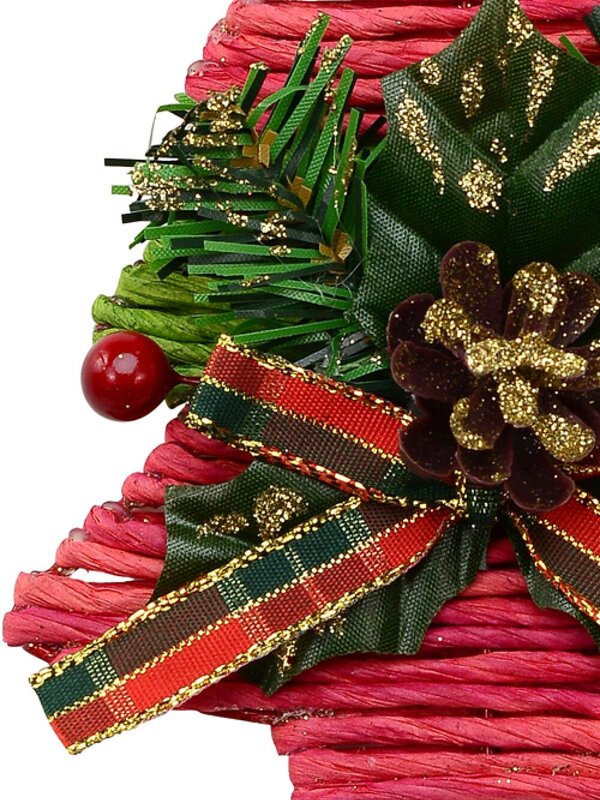 Red Twine With Green Foliage Christmas Tree Hanging Decoration - 13cm — image 3