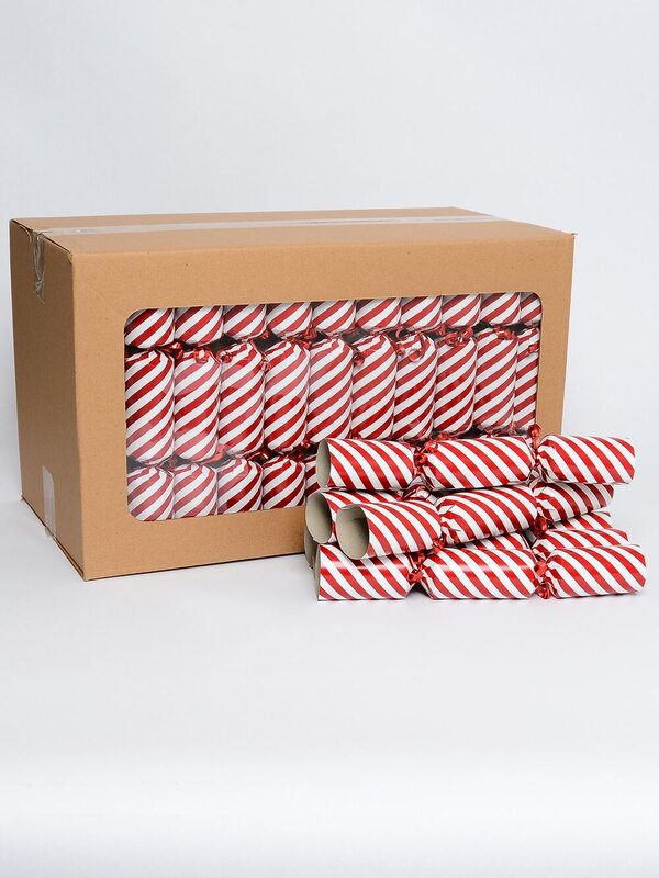 Red & White Candy Cane Stripe Christmas Cracker Bon Bons - 50 x 30cm — image 2