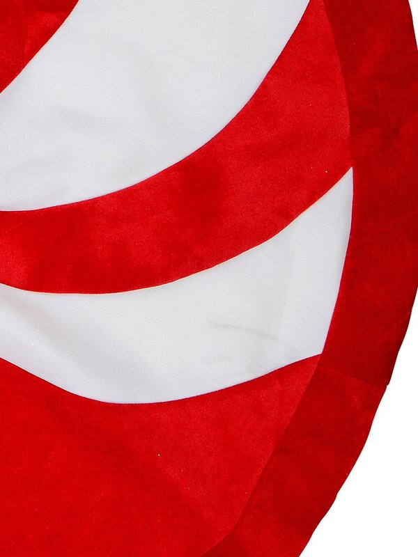 Red & White Candy Swirl Pattern Christmas Tree Skirt - 1.2m — image 3