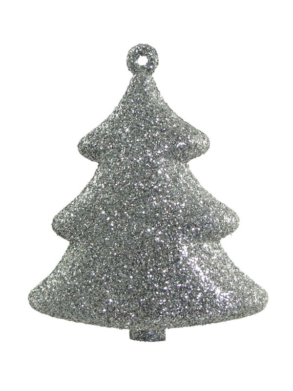 Red, White & Silver 3D Tree Hanging Decoration - 4 x 70mm