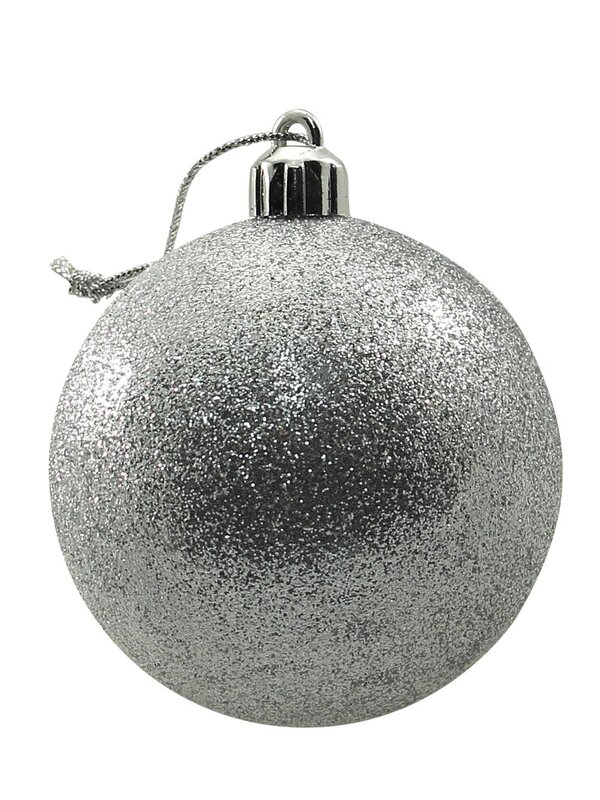 Red, White & Silver Baubles - 12 x 60mm