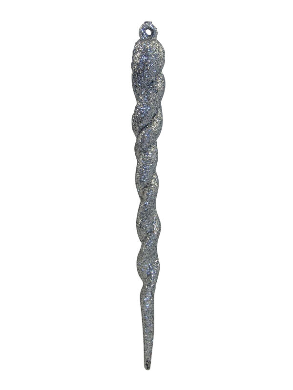 Red, White & Silver Glittered Icicle Decorations - 12 x 13cm