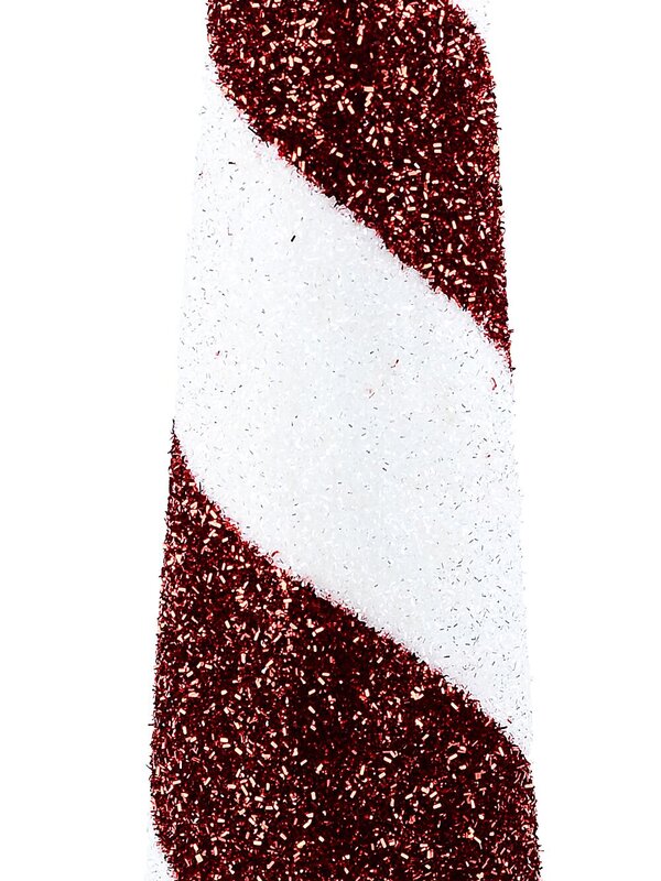 Red & White Swirl Christmas Large Conical Tree Tinsel Plaque Ornament | 92cm — image 3
