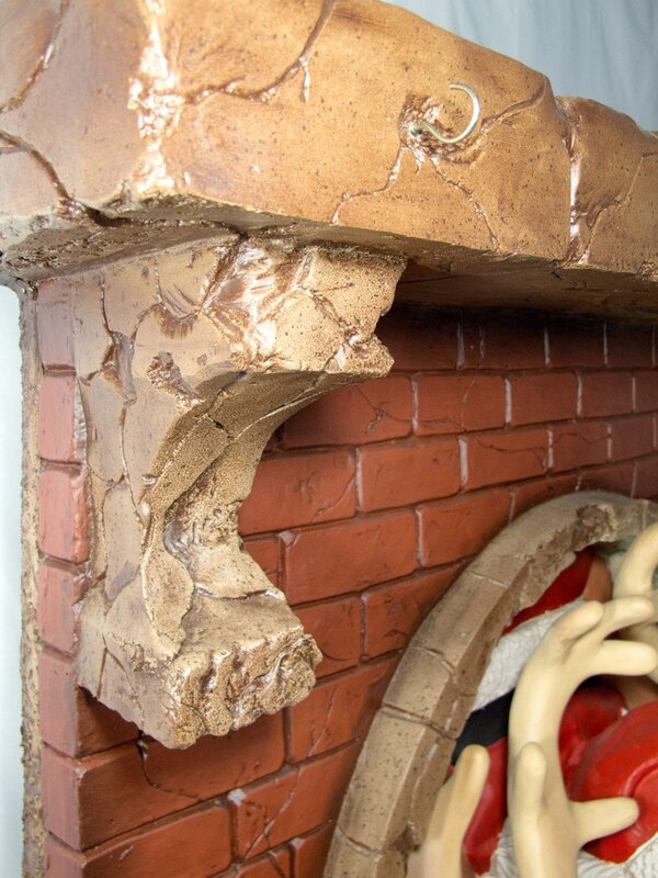 Resin Santa & Reindeer Squeezing Out Of Fireplace Decor - 1.1m — image 4