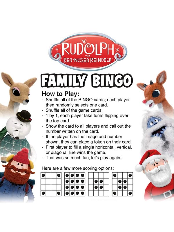Rudolph The Red Nosed Reindeer Family Bingo Christmas Game - 2 to 18 Players — image 3