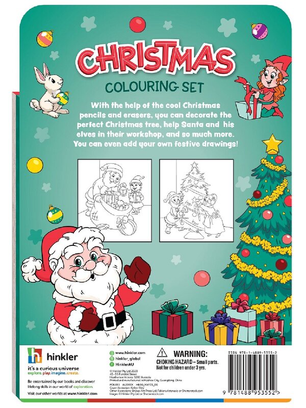 Santa Christmas Colouring Book Set With Pencils, Erasers & 30 Activities — image 2