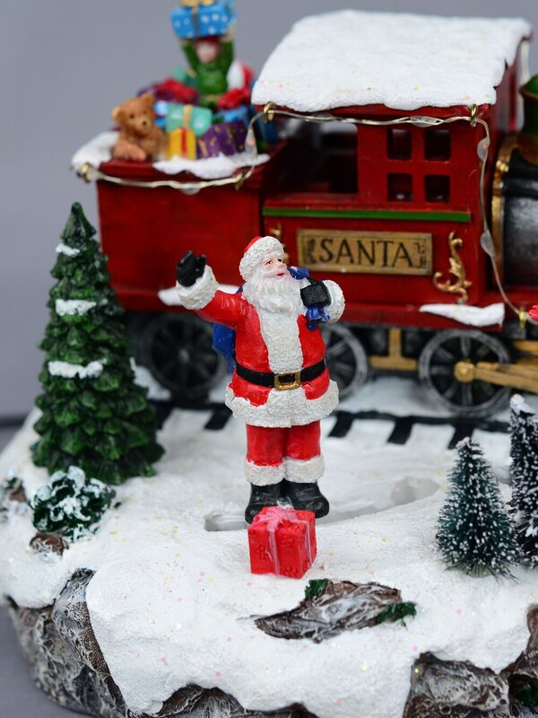 Santa Express Delivery Locomotive Train Christmas Village Scene - 28cm — image 4