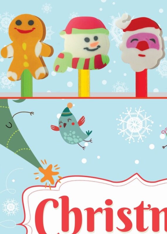 Santa & Friends Christmas Colouring Book, Pencils & Erasers Set — image 2