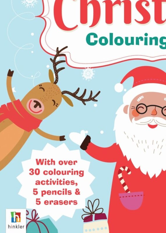 Santa & Friends Christmas Colouring Book, Pencils & Erasers Set — image 5
