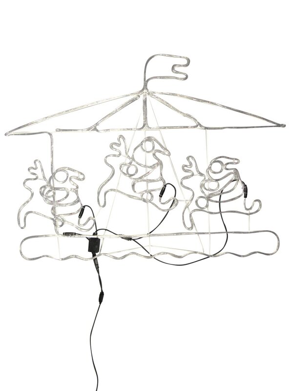 Santa Riding Deer Carousel LED Rope Light Silhouette - 1.5m — image 3