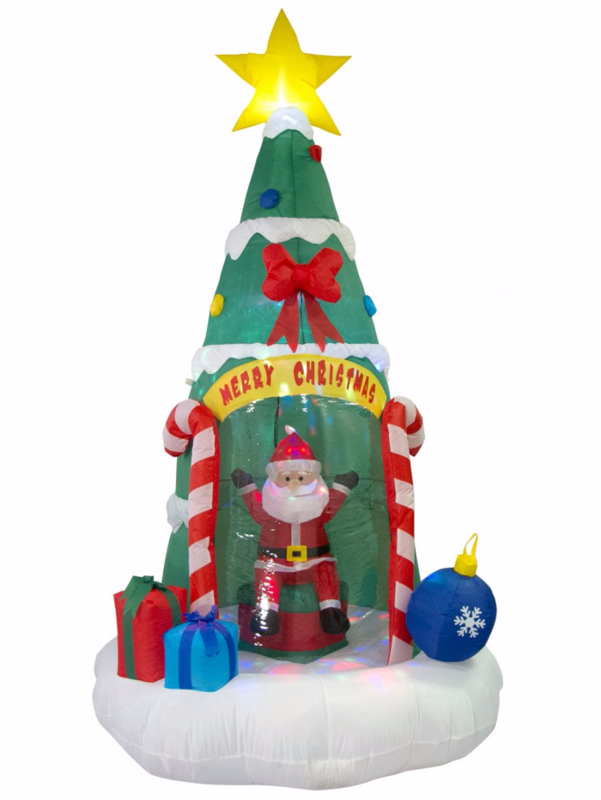 Santa Sitting In Christmas Tree Illuminated Inflatable - 2.4m — image 2