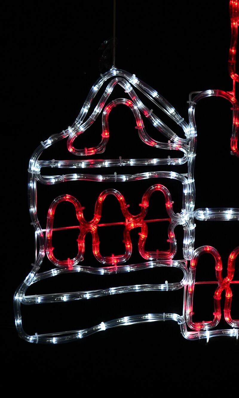 Santa Up Chimney LED Rope Light in Red & White with Controller - 1.3m