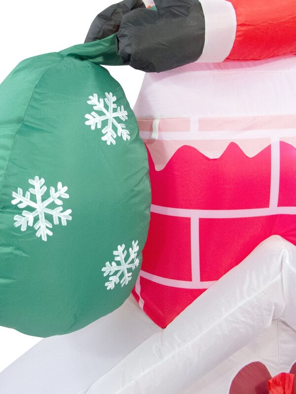 Santa With Sack In Chimney On Rooftop Illuminated Inflatable - 1.5m — image 8