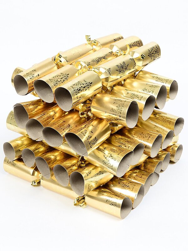 Shiny Gold With Snowflakes Design Christmas Bons Bons - 100 x 28cm — image 2
