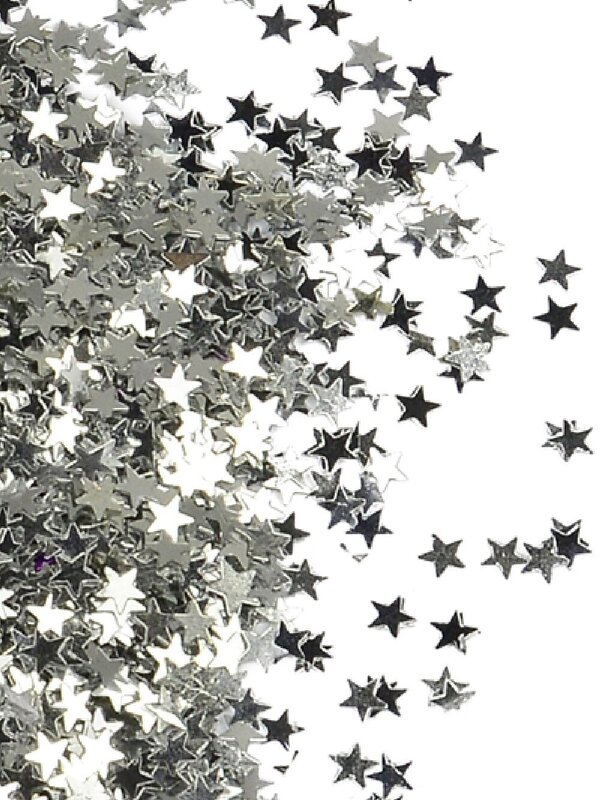 Shiny Silver Star Shape Decorative Christmas Confetti - 40g
