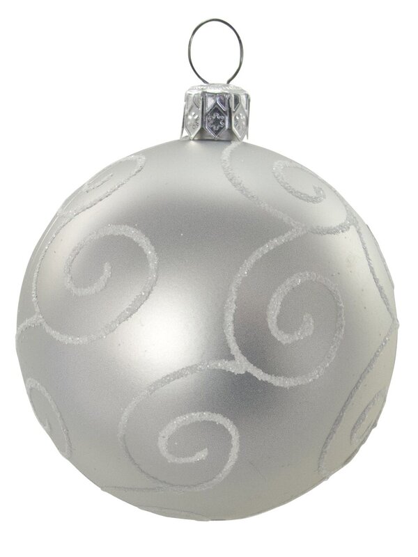 Silver Baubles With Assorted Silver & Iridescent Patterns - 12 x 60mm