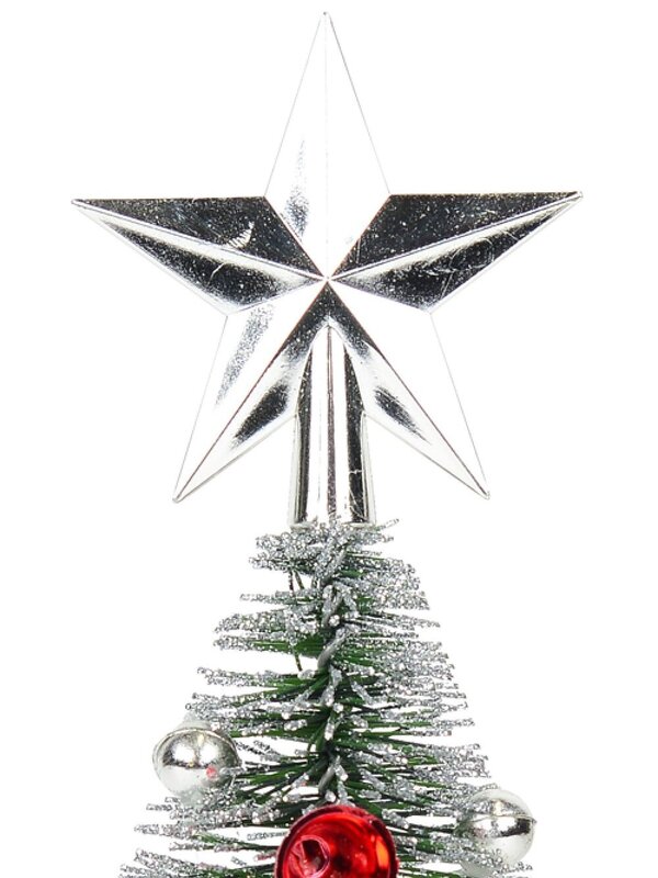 Silver Tip Decorated Christmas Tree Table Top Ornament - 20cm — image 2