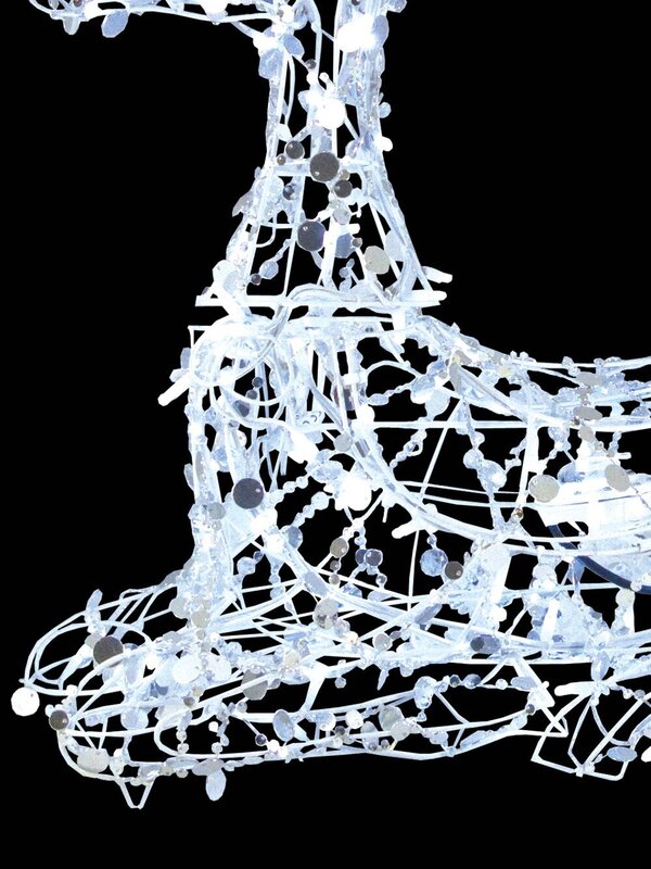 Sitting LED Reindeer With Reflective Sequins Light Display - 1m — image 3