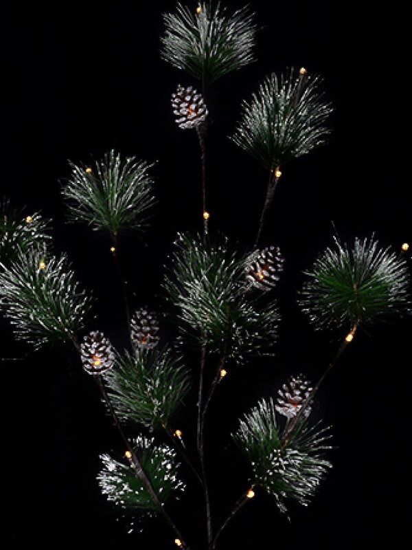 Snow Accented & Warm White LED Pine Branches Stakes - 3 x 93cm — image 2
