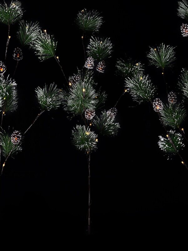 Snow Accented & Warm White LED Pine Branches Stakes - 3 x 93cm — image 3