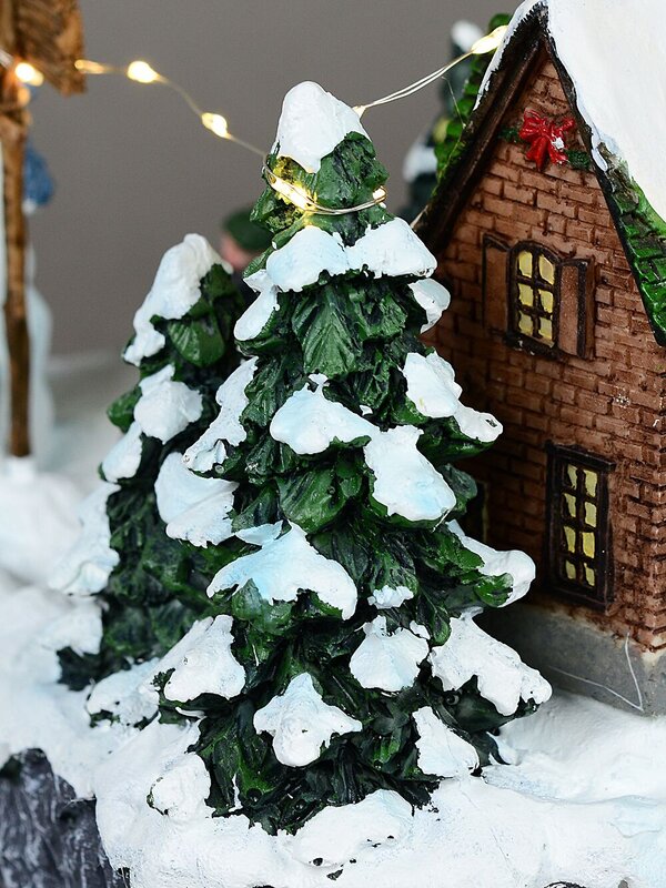 Snow Day! Skating Around A Frozen Pond Christmas Village Scene - 26cm — image 8