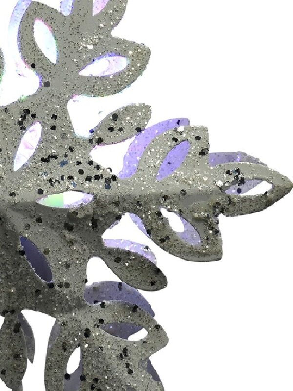 Snowflake Laser Light Effect Illuminated Tree Topper Ornament - 35cm — image 6