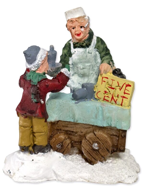 Traditional Polyresin Town Scene Figurines - 12 Pieces