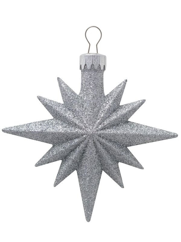 Turquoise, Blue & Silver 12 Point Star Decorations - 4 x 11cm — image 4