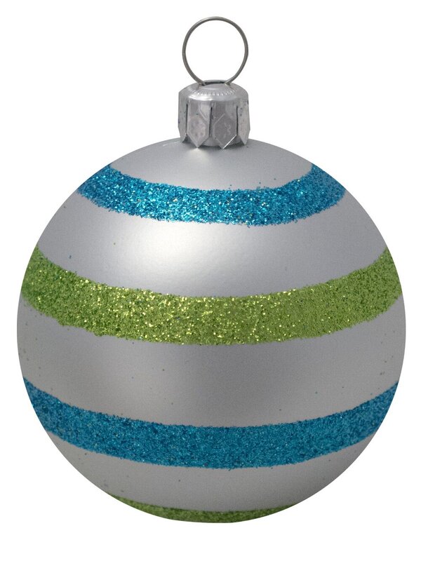 Turquoise, Lime & Silver Baubles With Assorted Patterns - 9 x 60mm  — image 6
