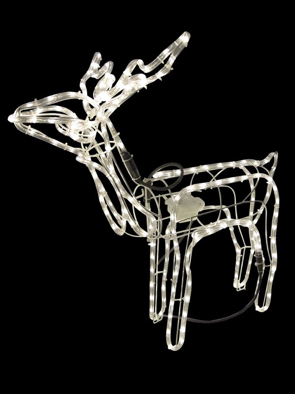 Warm White LED 3D Standing Buck Rope Light Display - 76cm — image 2