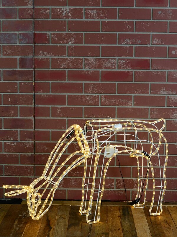 Warm White LED Large Feeding Reindeer Cow 3D Rope Light Silhouette - 1.2m — image 4