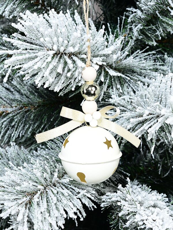 White Gloss Whimsical Essential Tinkling Jingle Bell Bauble | 65mm — image 2