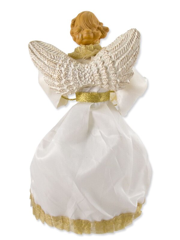 White & Gold Decorative Angel With Cream Wings - 25cm — image 4